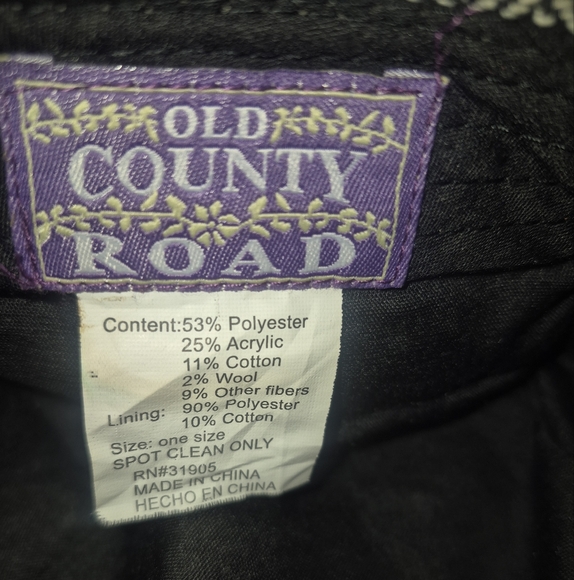 Old Country Road Wool Blend Hat with Button Accessory OS - Picture 6 of 6